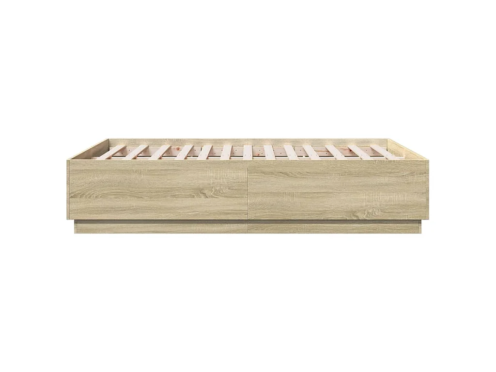 Estrutura cama c/ luzes LED derivados madeira carvalho sonoma