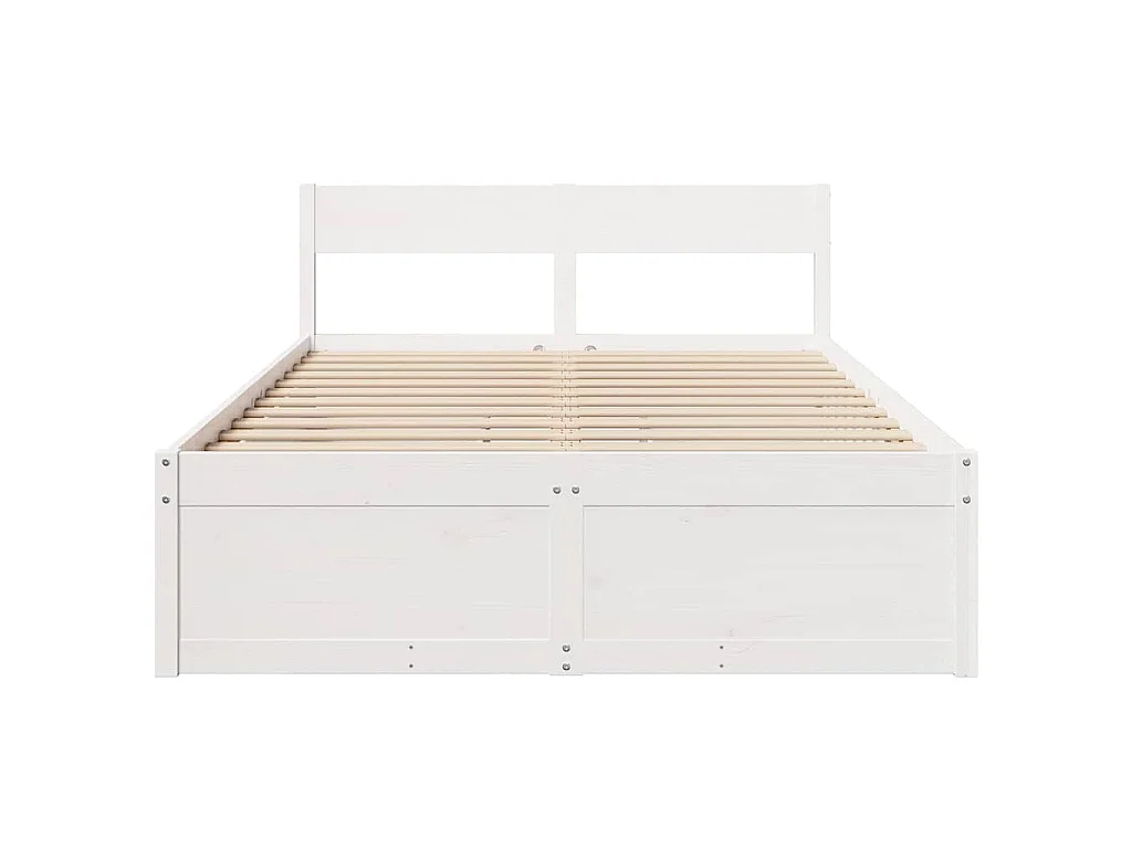 Bedframe zonder matras massief grenenhout wit 120x190 cm