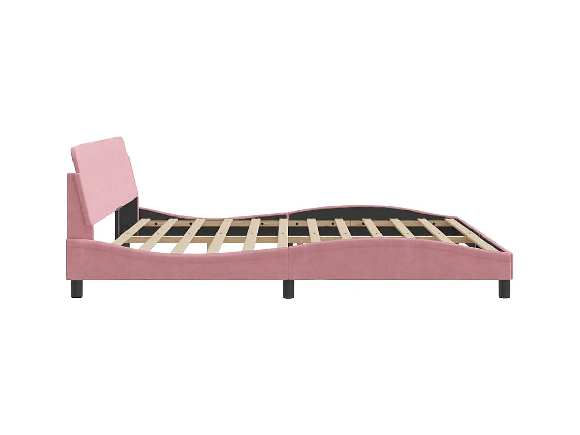 Giroletto con Testiera Rosa 200x200 cm in Velluto