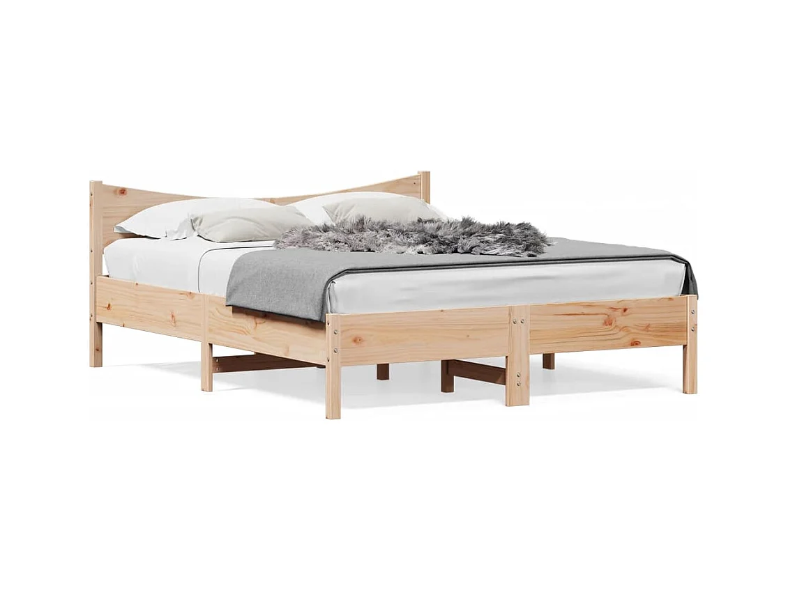 Cadre de lit sans matelas 160x200 cm bois massif de pin