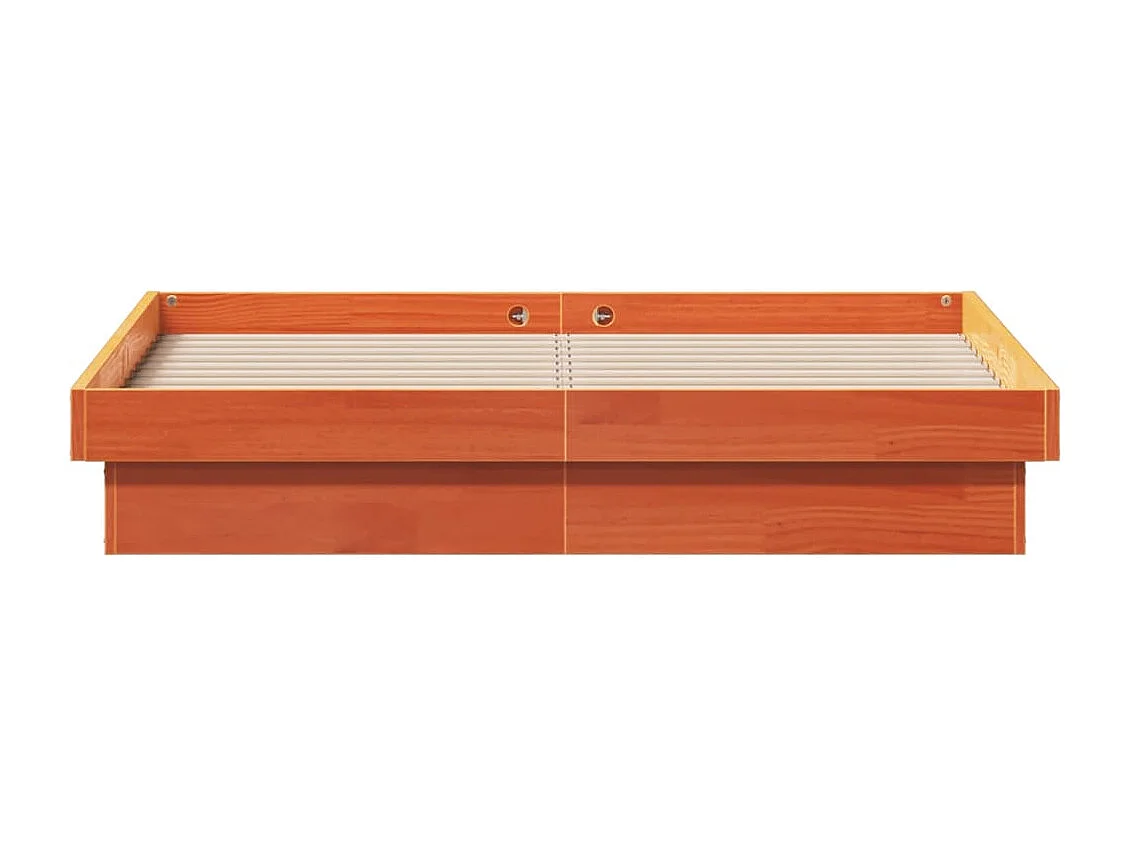 Estructura de cama LED madera maciza pino marrón cera 140x200cm