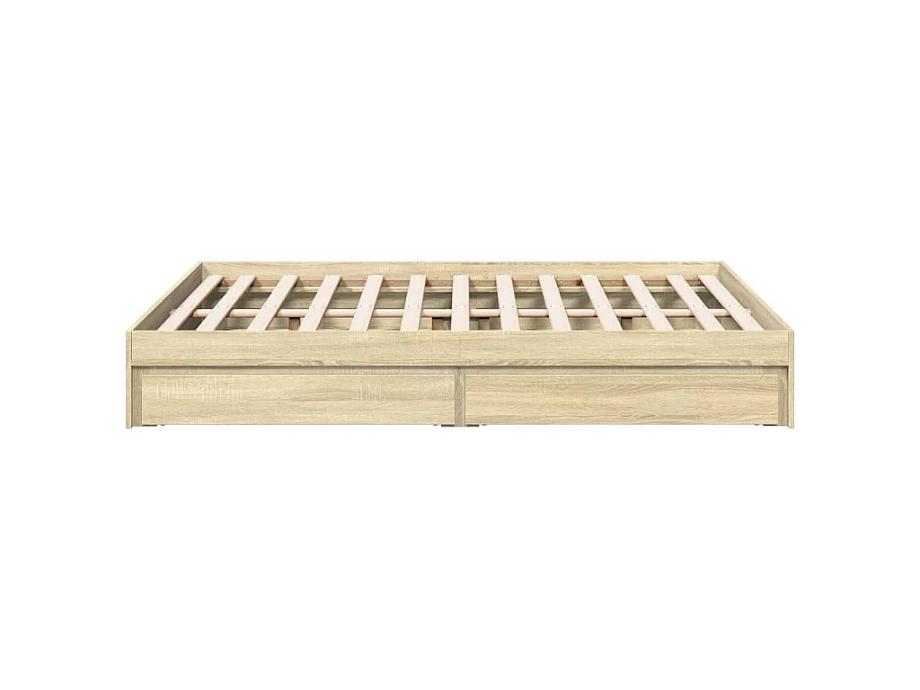 Cadre de lit avec tiroirs sans matelas chêne sonoma 140x200 cm