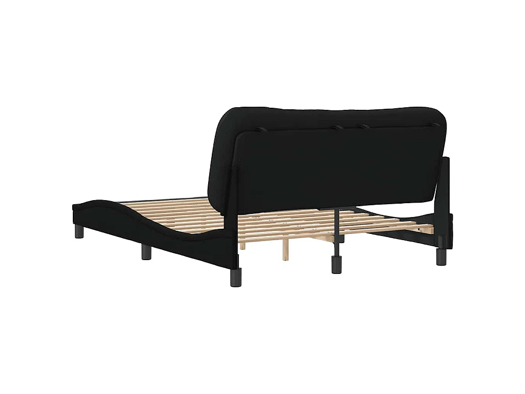 Bettgestell ohne Matratze "Hvar" Schwarz 140x190 cm Stoff