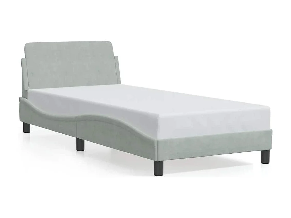 Bedframe "Dover" 90x200 cm fluweel lichtgrijs