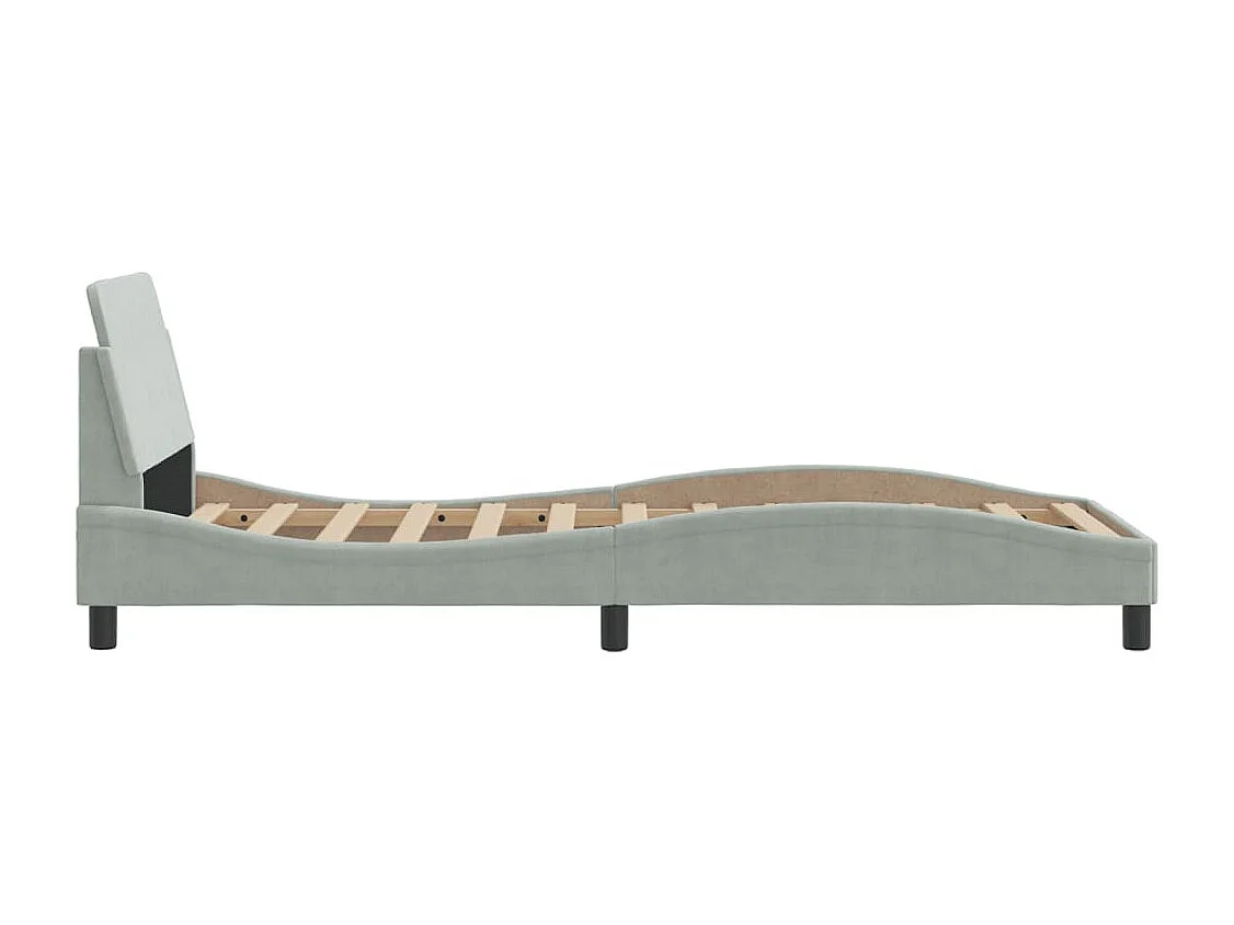 Bedframe "Dover" 90x200 cm fluweel lichtgrijs