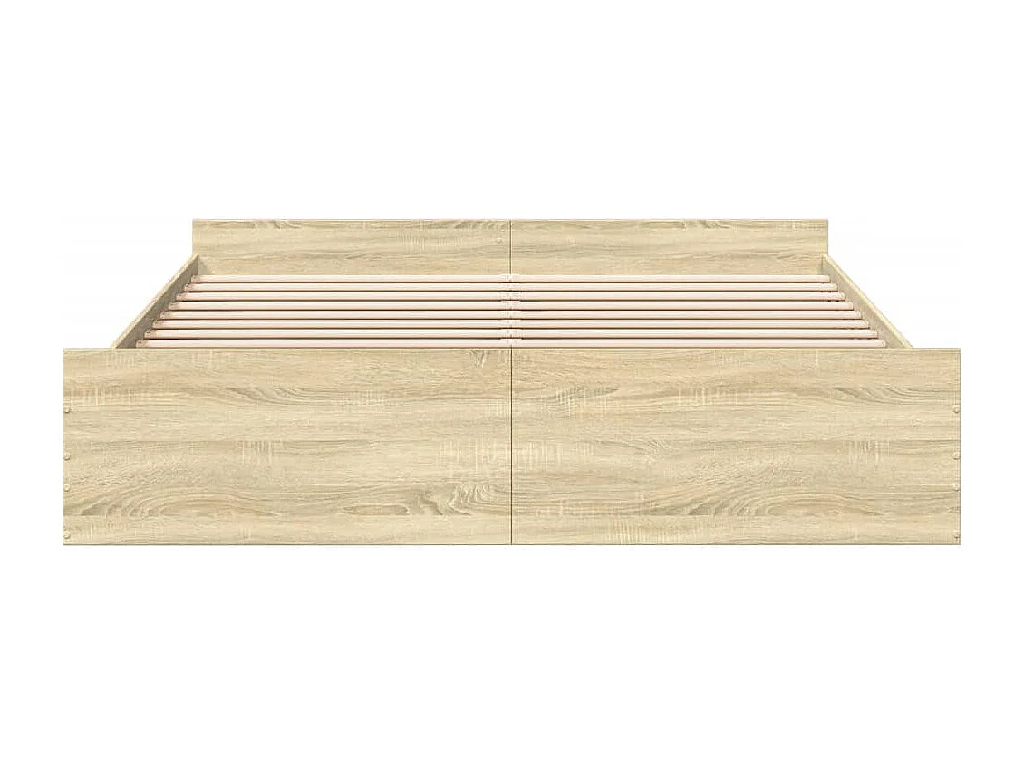 Cama con cajones madera ingeniería roble Sonoma 200x200 cm