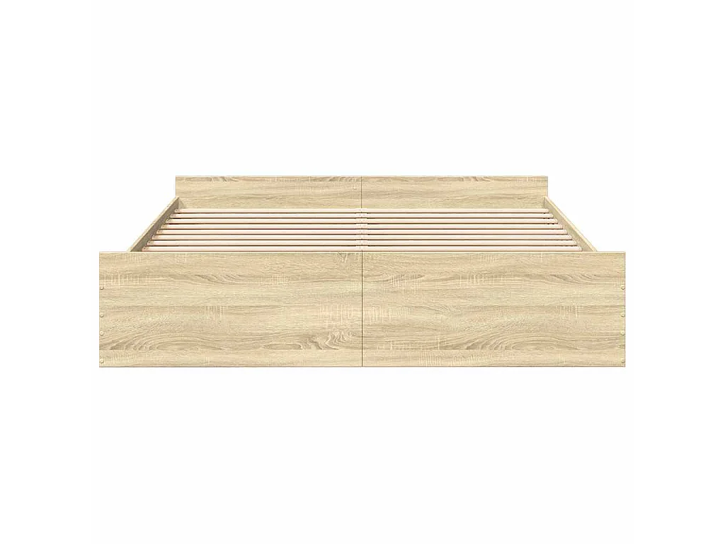 Cadre de lit avec tiroirs sans matelas chêne sonoma 200x200 cm
