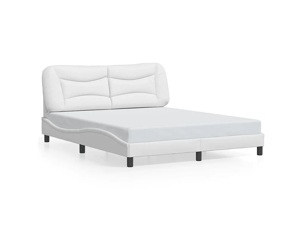 Cadre de lit avec LED sans matelas Hvar blanc 160x200 cm