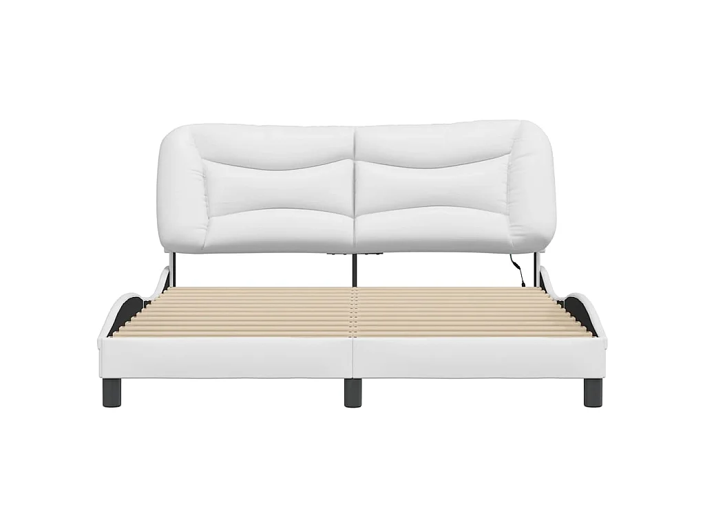 Cadre de lit avec LED sans matelas Hvar blanc 160x200 cm