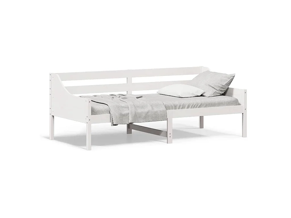 Dormeuse senza Materasso Bianca 90x200 cm Legno Massello Pino