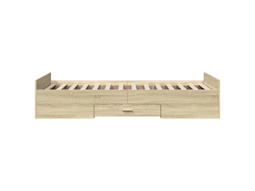 Cadre de lit avec tiroirs sans matelas chêne sonoma 90x190 cm