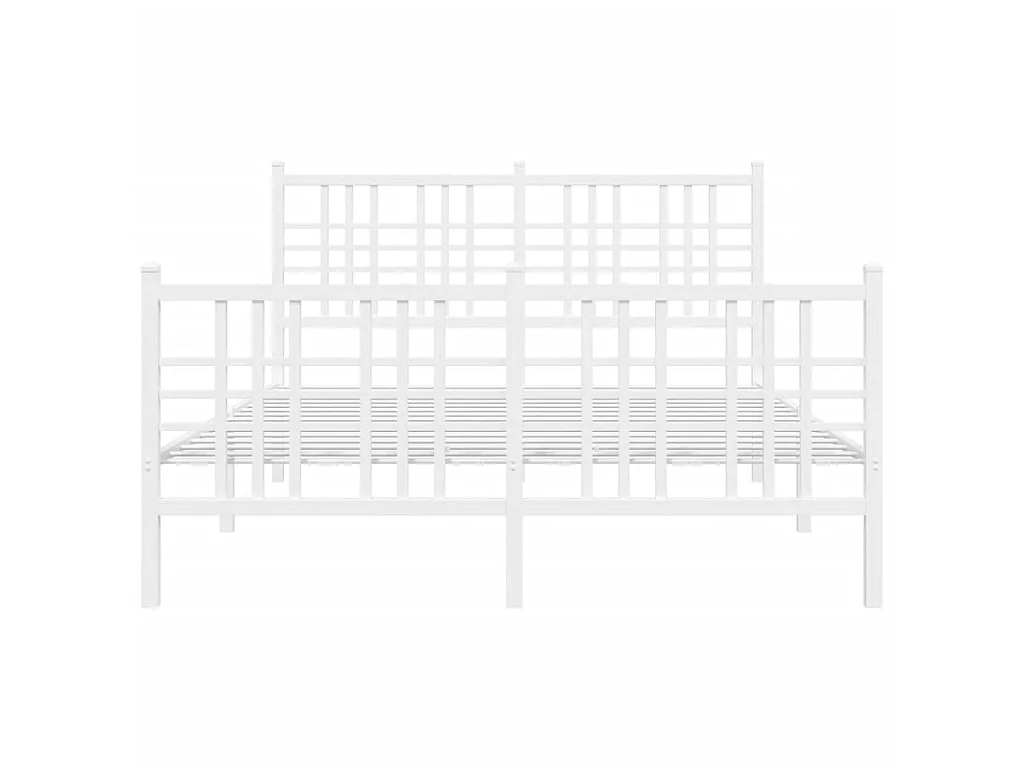 Giroletto con Testiera e Pediera Metallo Bianco 140x190 cm