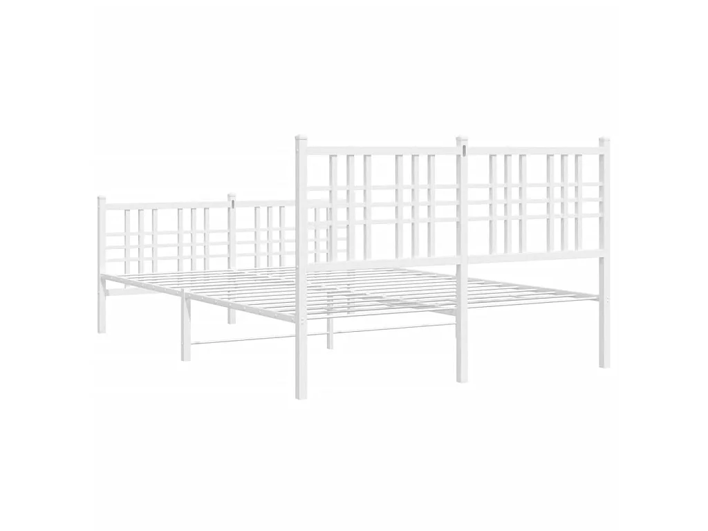 Giroletto con Testiera e Pediera Metallo Bianco 140x190 cm
