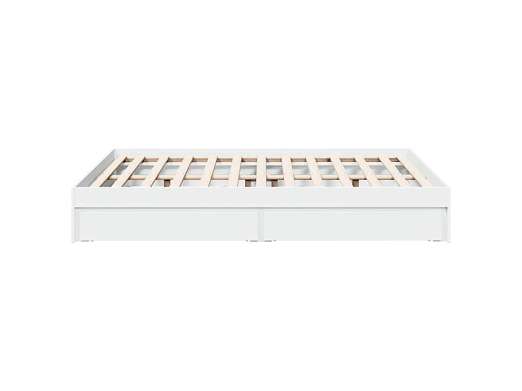 Cadre de lit avec tiroirs sans matelas blanc 140x200 cm