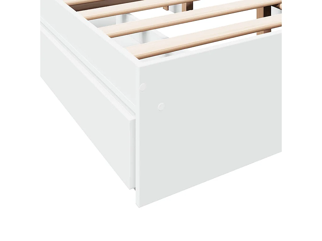 Cadre de lit avec tiroirs sans matelas blanc 140x200 cm