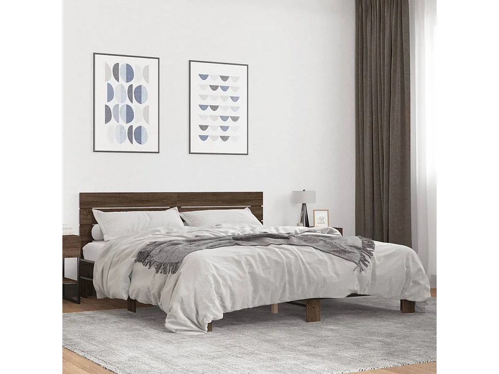 Estrutura de cama 180x200 cm derivados madeira/metal