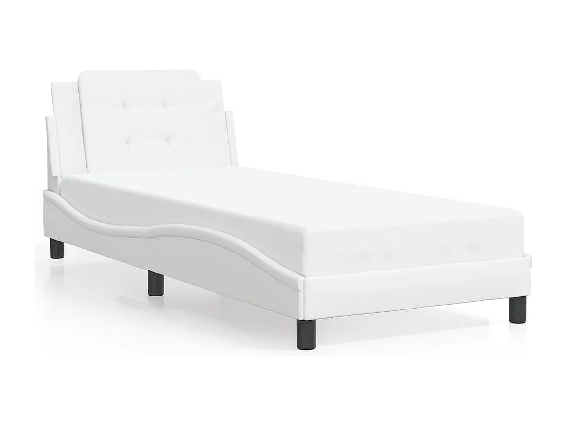 Cadre de lit avec LED sans matelas Zadar blanc 100x200 cm