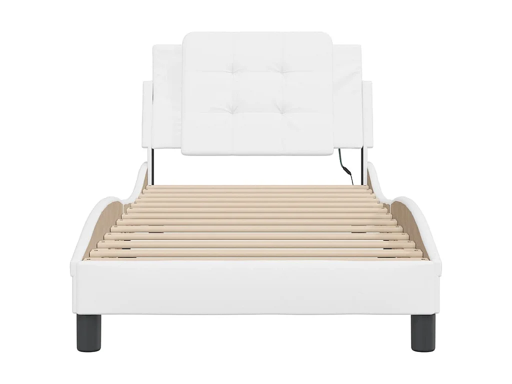 Estrutura de cama com LED sem colchão Zadar 100x200 cm branco