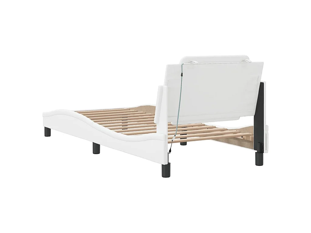 Estrutura de cama com LED sem colchão Zadar 100x200 cm branco