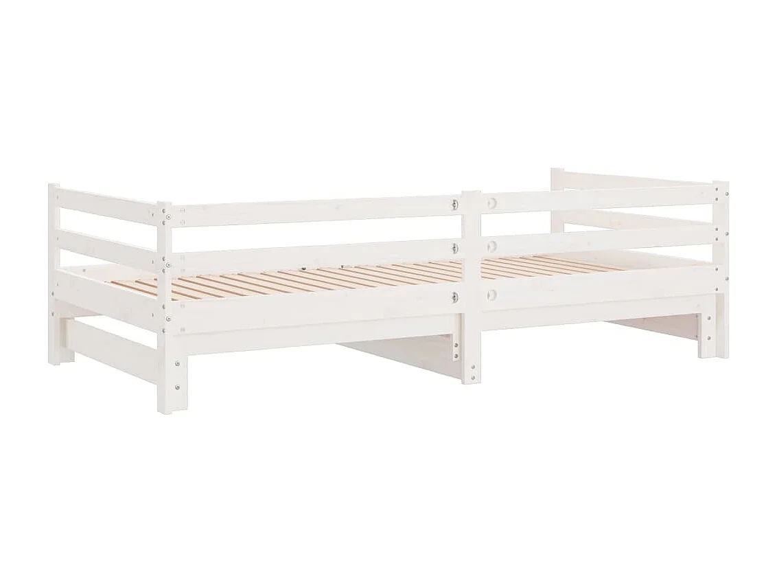 Sofá-cama com gavetão 90x200 cm madeira de pinho maciça branco