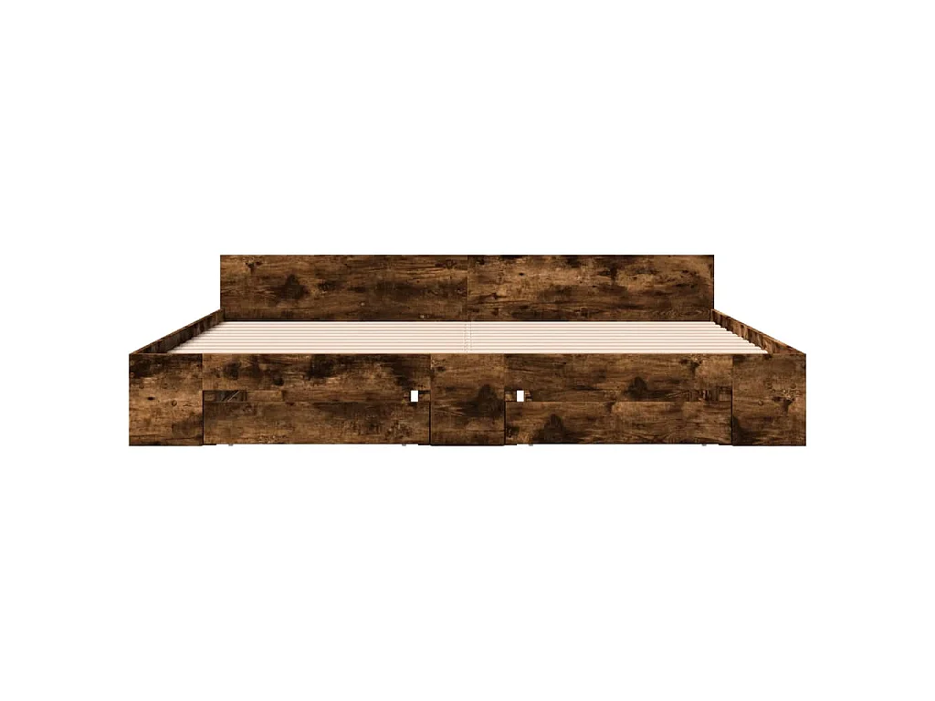 Bedframe met lades bewerkt hout gerookt eikenkleurig 180x200 cm