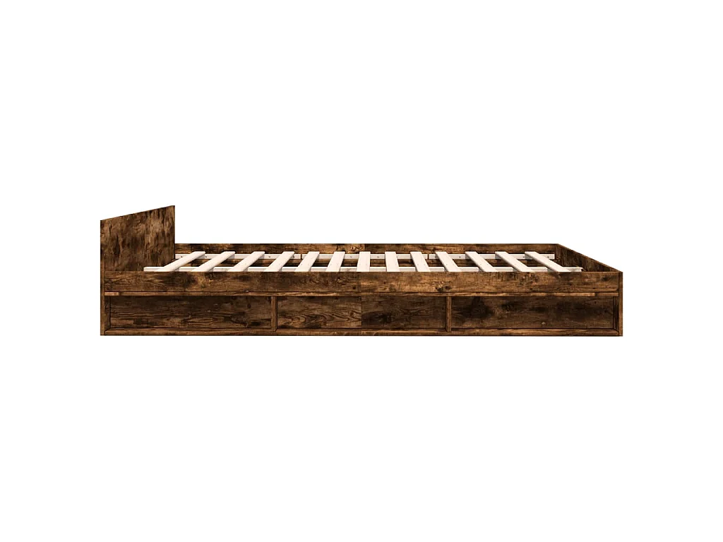 Bedframe met lades bewerkt hout gerookt eikenkleurig 180x200 cm