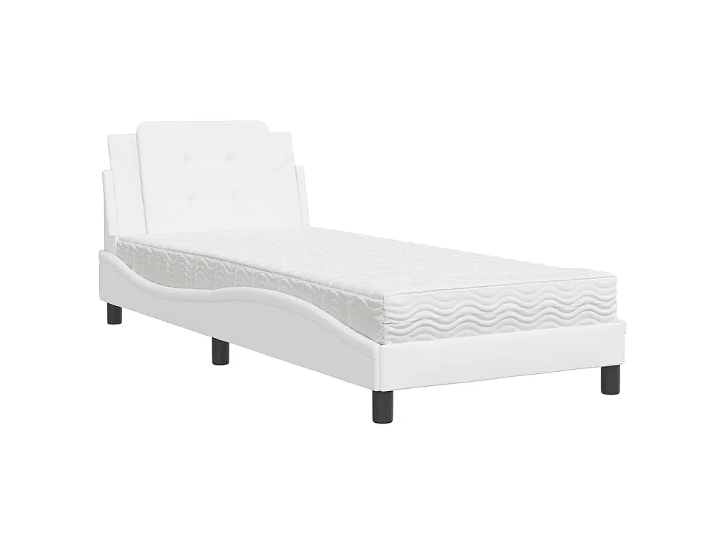 Giroletto senza Materasso Zadar Bianco 100x200 cm in Similpelle
