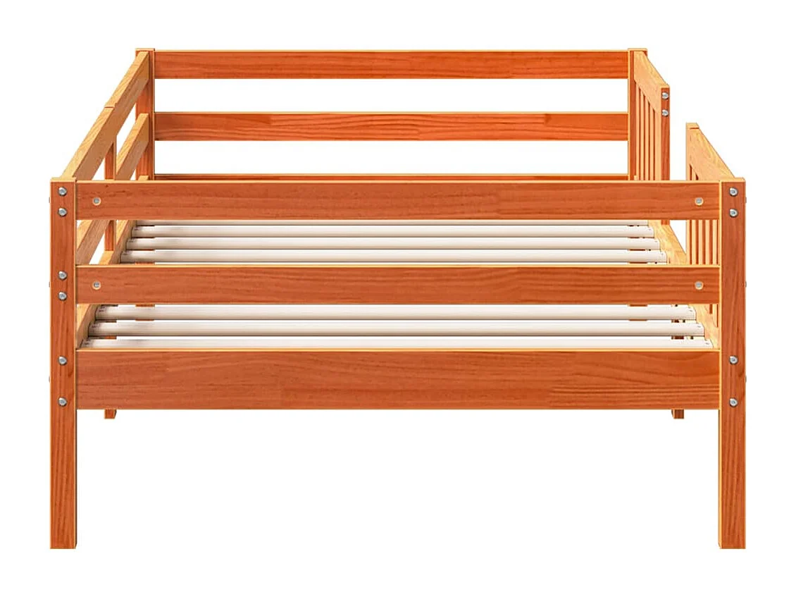 Bedframe zonder matras massief grenenhout wasbruin 80x200 cm