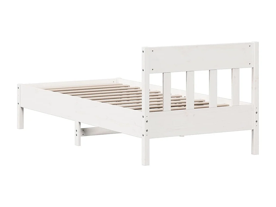 Cadre de lit sans matelas blanc 90x190 cm bois de pin massif