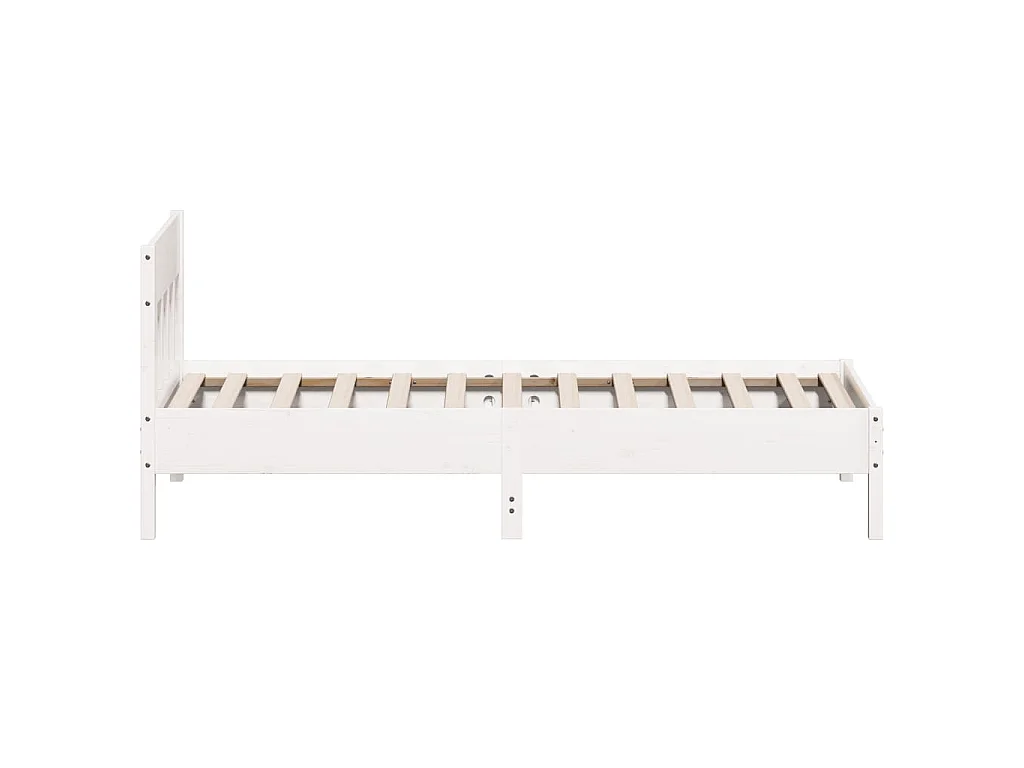 Cadre de lit sans matelas blanc 90x190 cm bois de pin massif