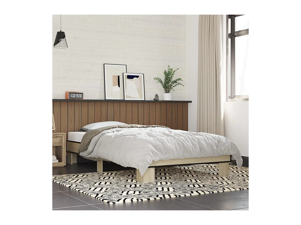 Cadre de lit sans matelas chêne sonoma 90x190 cm