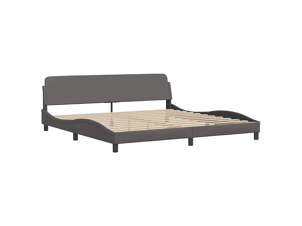 Lit avec matelas Dover gris 200x200 cm similicuir