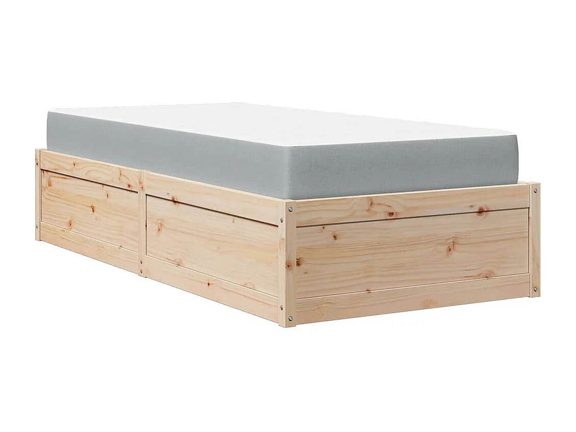 Bed met matras massief grenenhout 90x190 cm