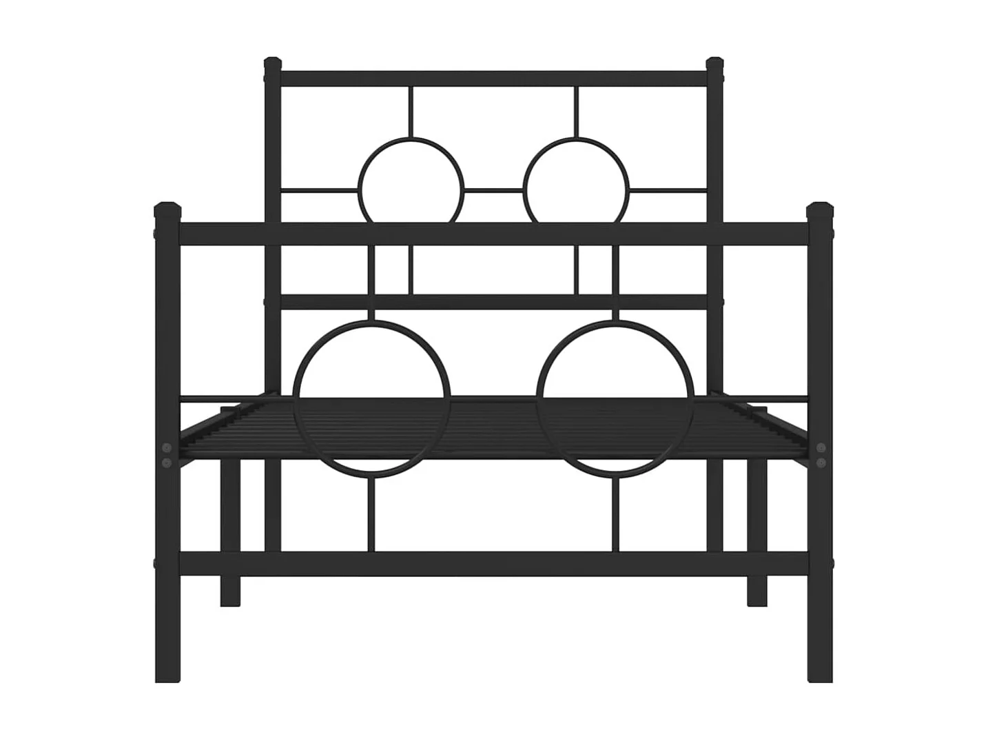 Estrutura de cama com cabeceira e pés 75x190 cm metal preto