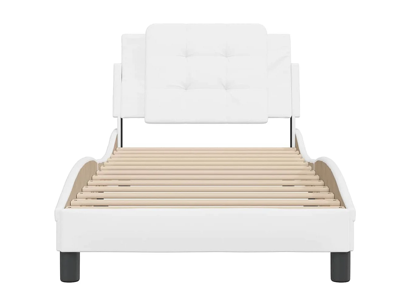 Cadre de lit sans matelas Zadar blanc 90x190 cm similicuir