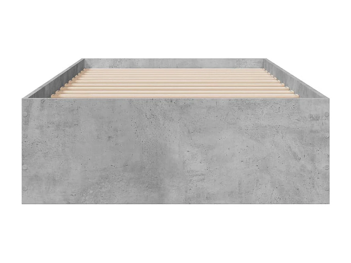 Cadre de lit avec tiroirs sans matelas gris béton 75x190 cm