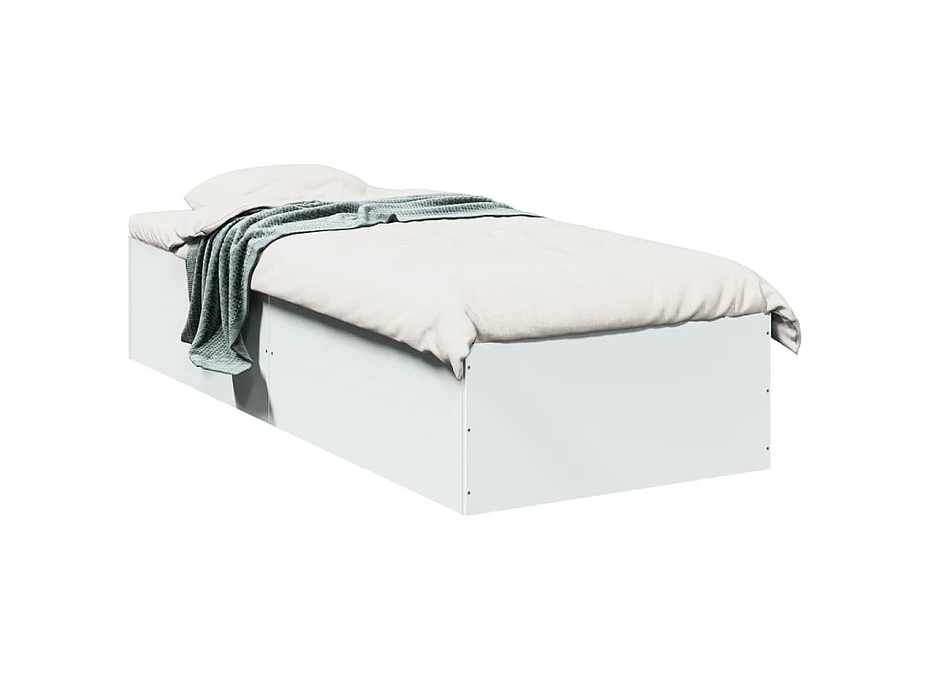 Bedframe bewerkt hout wit 90x200 cm