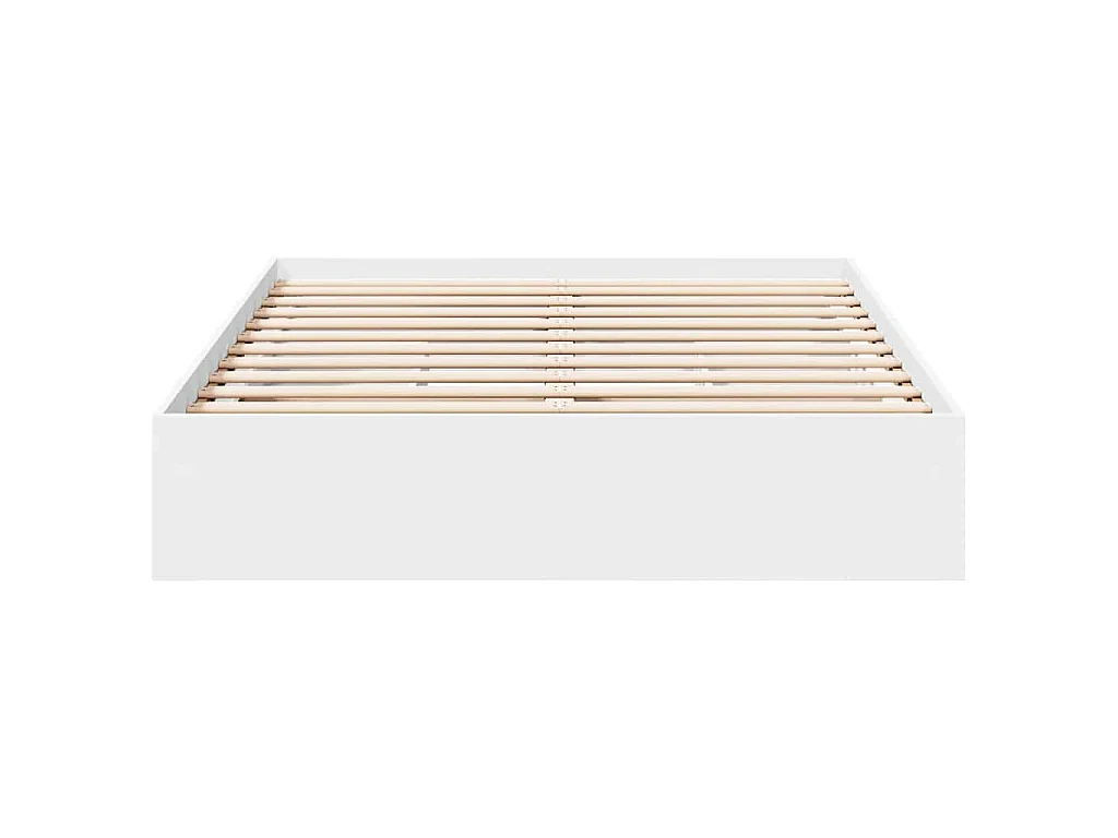 Cadre de lit avec tiroirs sans matelas blanc 135x190 cm