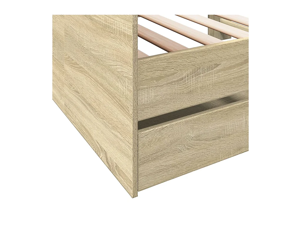 Lit de jour avec tiroirs sans matelas chêne sonoma 100x200 cm