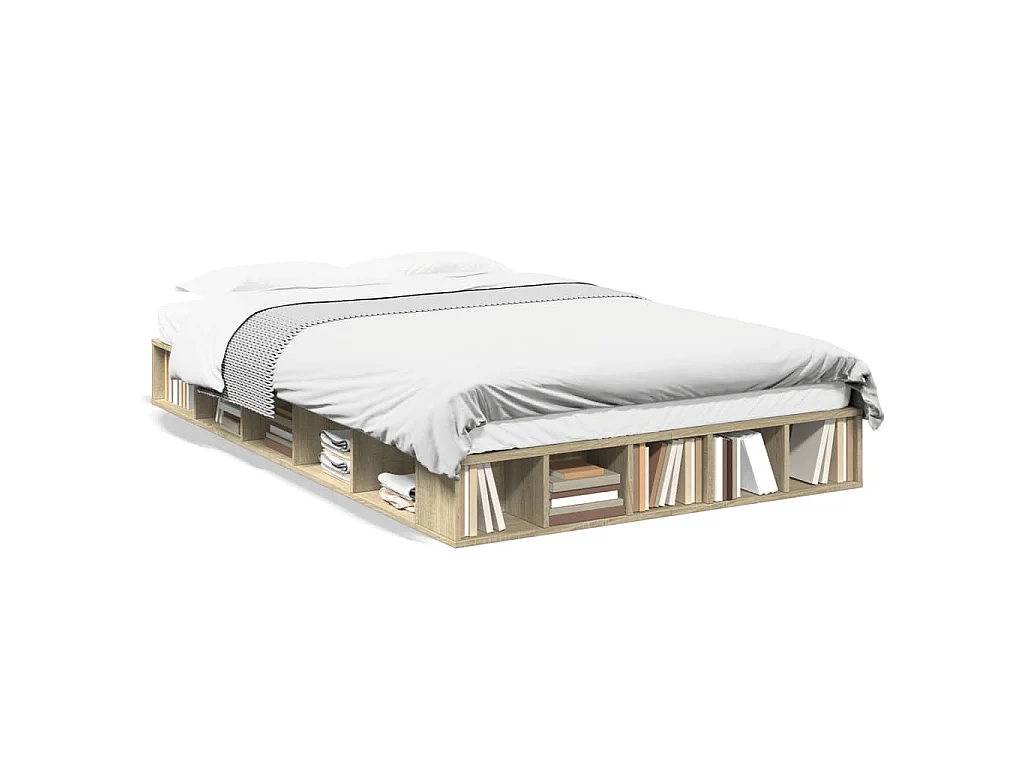 Cadre de lit sans matelas chêne sonoma 120x200 cm