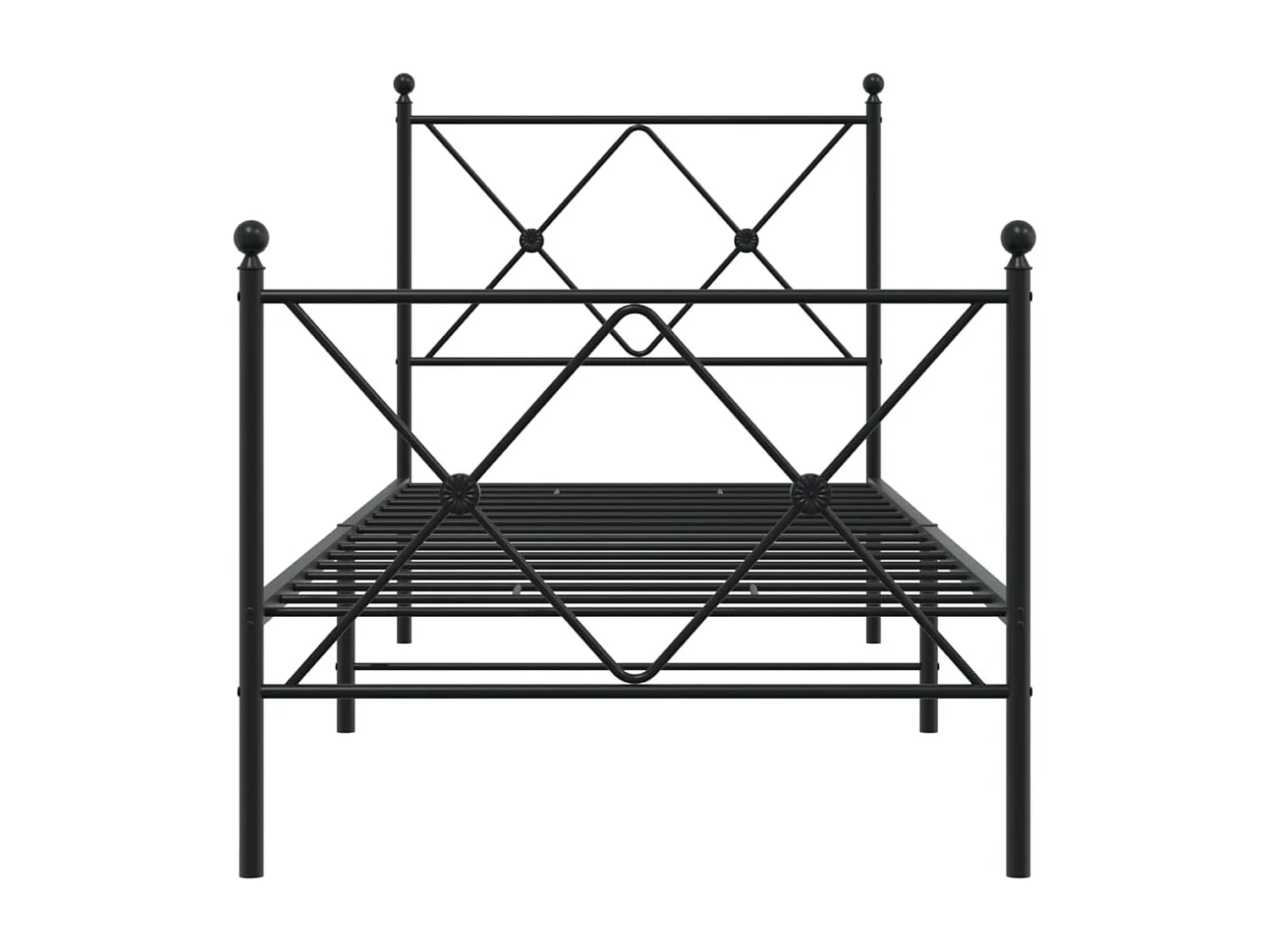 Bedframe met hoofd- en voeteneinde metaal zwart 80x200 cm
