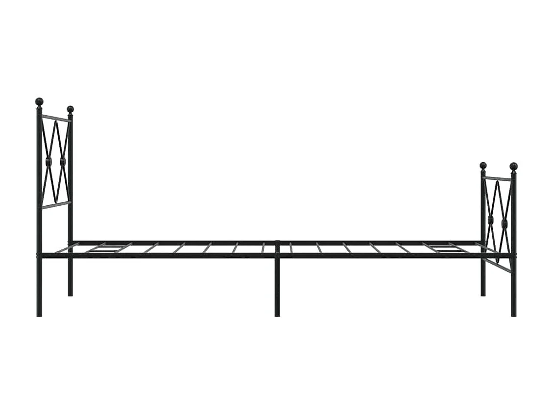 Cadre de lit métal sans matelas avec pied de lit noir 80x200 cm