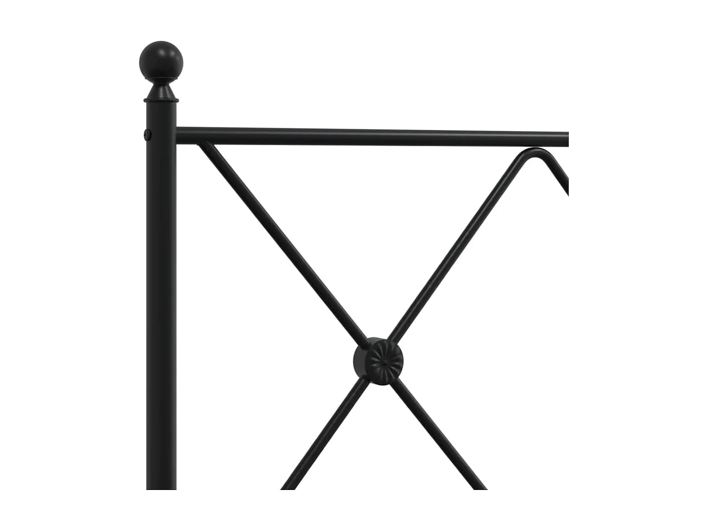 Bedframe met hoofd- en voeteneinde metaal zwart 80x200 cm