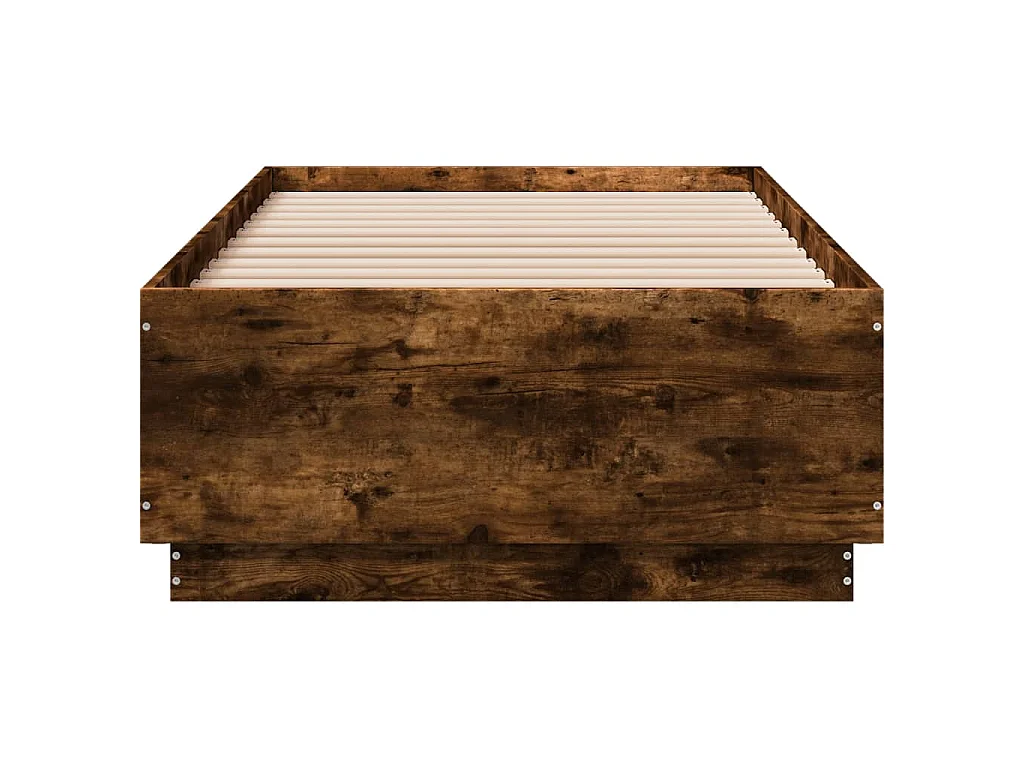 Bedframe bewerkt hout gerookt eikenkleurig 75x190 cm