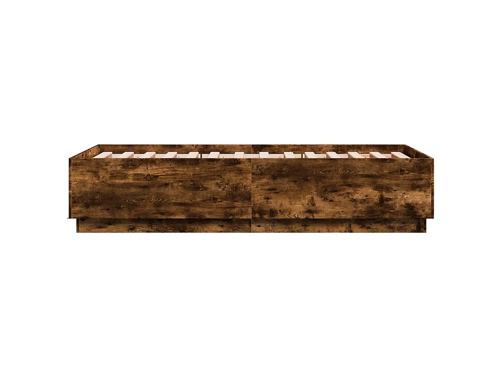 Bedframe bewerkt hout gerookt eikenkleurig 75x190 cm