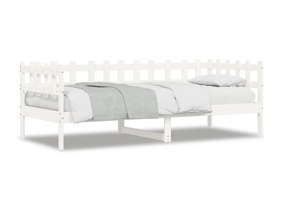 Sofá-cama sem colchão 90x190 cm madeira de pinho maciça branco