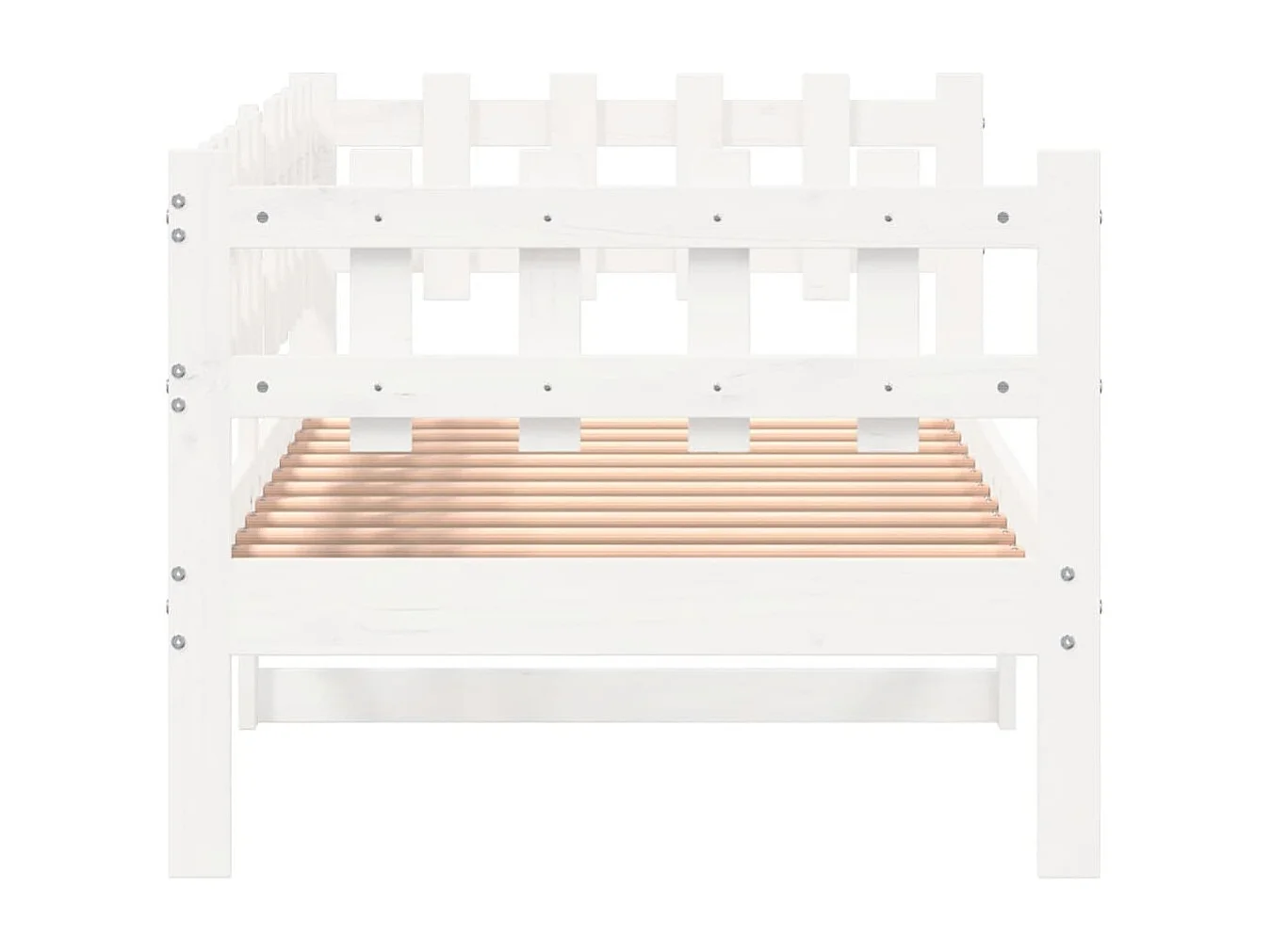 Lit de jour sans matelas blanc 90x190 cm bois de pin massif