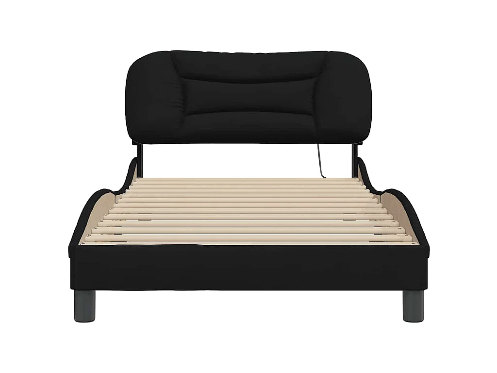 Bedframe zonder matras "Hvar" 100x200 cm stof zwart