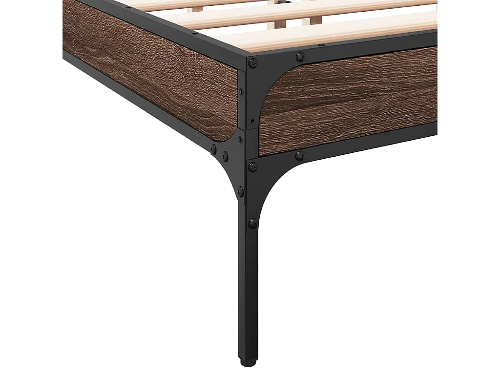 Cadre de lit sans matelas chêne marron 140x190 cm