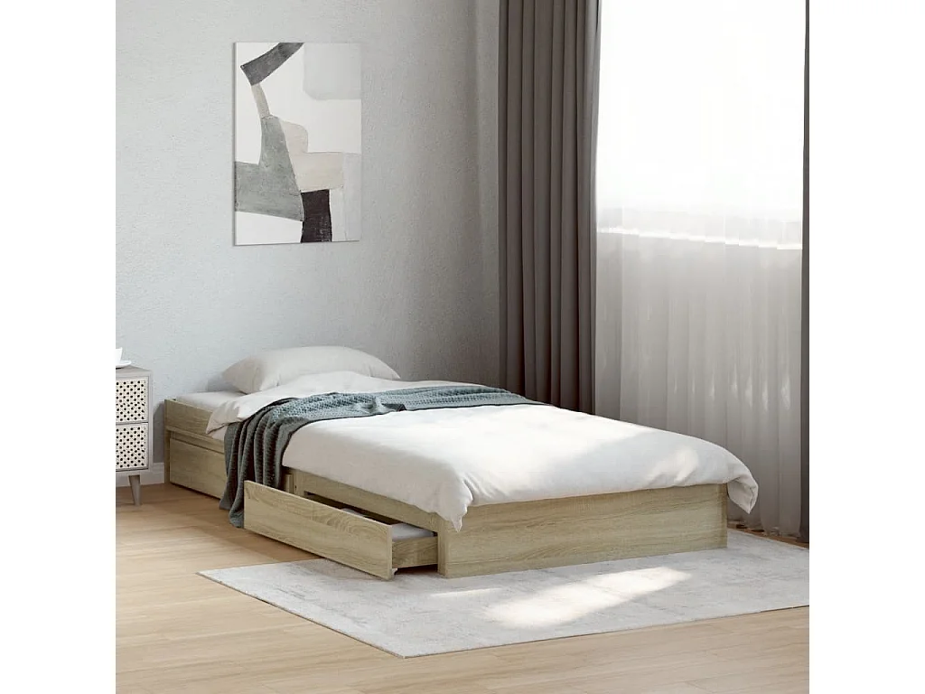 Giroletto Cassetti Rovere Sonoma 100x200 cm Legno Multistrato